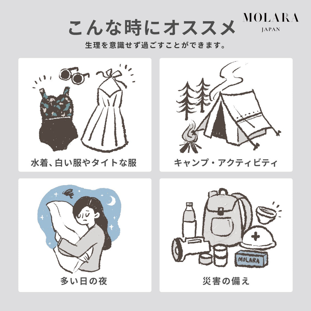 送料無料！使い捨て月経ディスク【MOLARA(モララ)】お試しサイズ　2枚入り